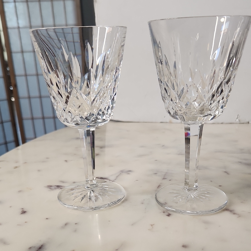 Vintage | Waterford Lismore Claret Crystal Wine Glasses Set 2